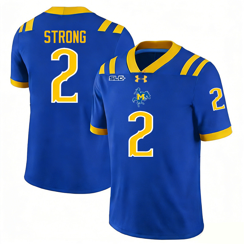 McNeese Cowboys #2 Bryce Strong College Football Jerseys,Uniforms-Royal